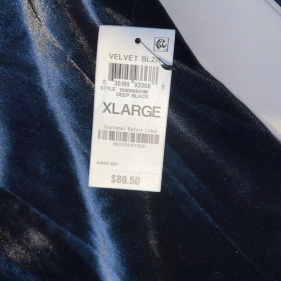 INC International Concepts Velvet Blazer Jacket Womens Holiday Black XL BRANDNEW - Picture 9 of 9